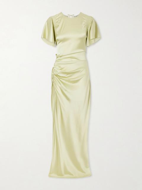 VERONICA BEARD Silk-blend satin gown Light green