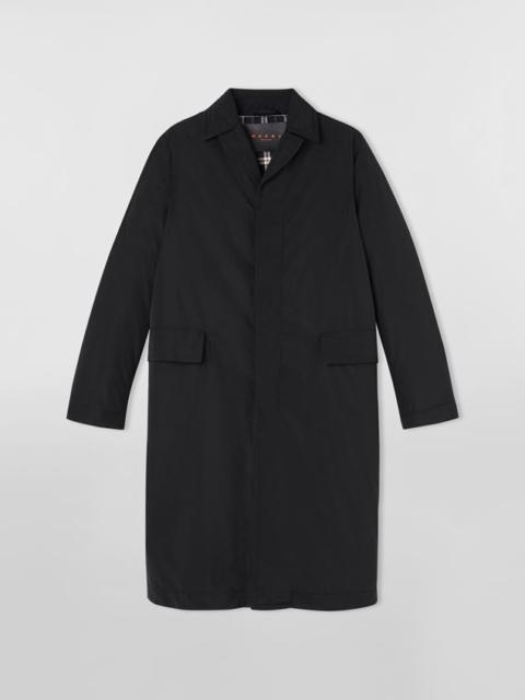 Marni MICRO FAILLE LONG DOWN PARKA WITH REMOVABLE LEATHER BELT