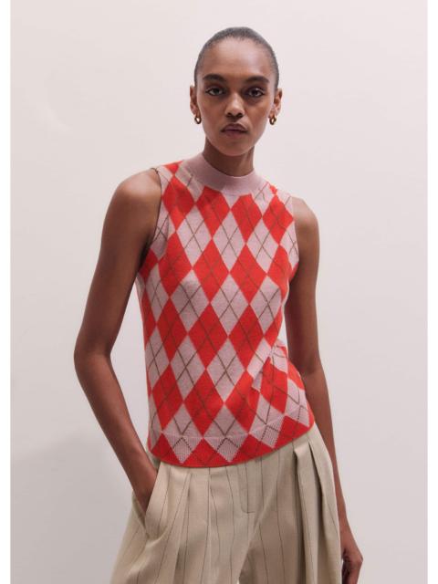 ME+EM Argyle Slim Knit Vest