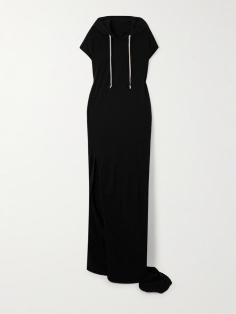 Rick Owens Edfu Hooded Cotton-jersey Maxi Dress