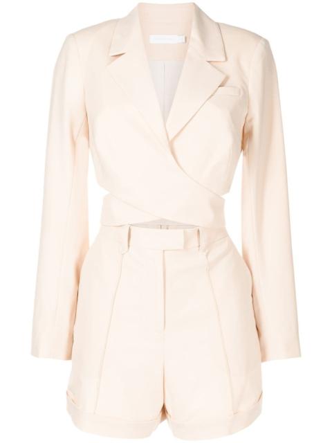 SIMKHAI Nella tailored wrap playsuit