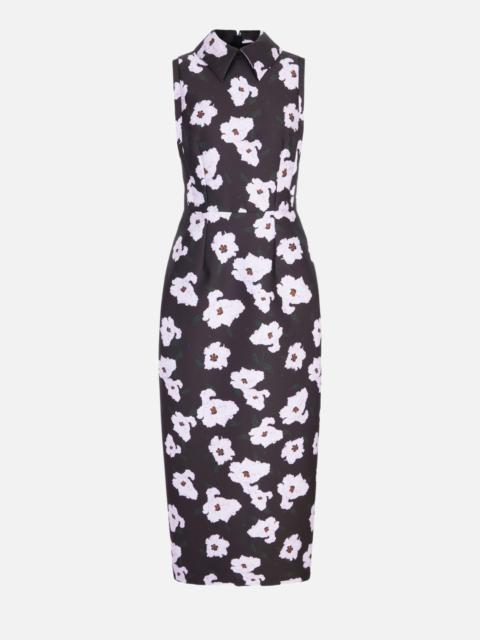 EMILIA WICKSTEAD Rain Dress in Chocolate & Lilac Breezy Poppy Mikado