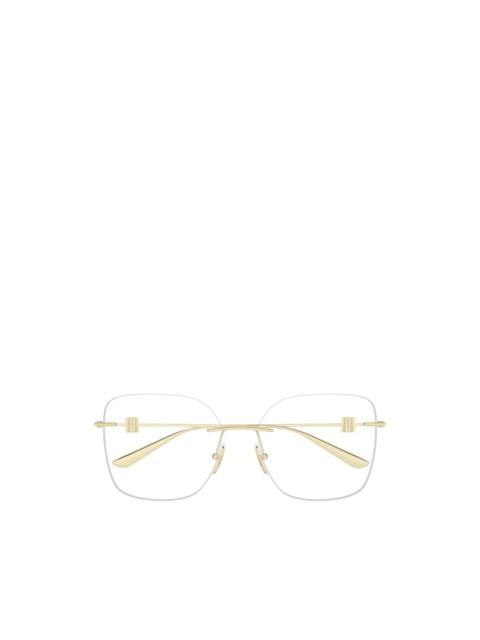 BALENCIAGA BB-logo rimless glasses