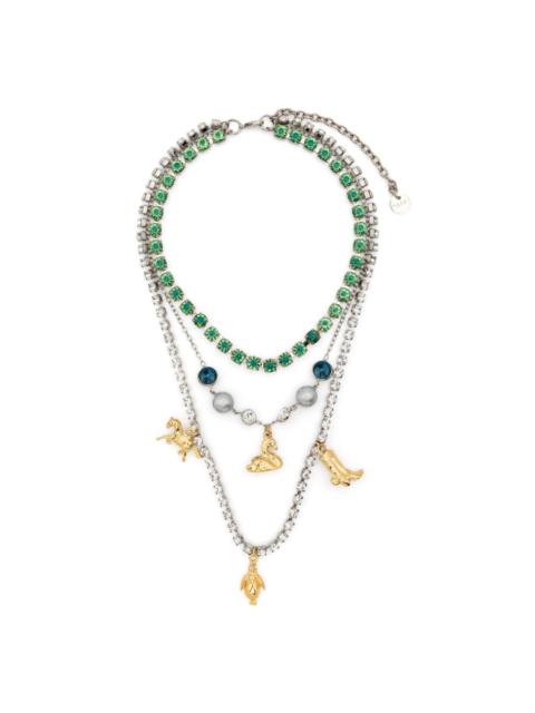 gem-embellished layered necklace