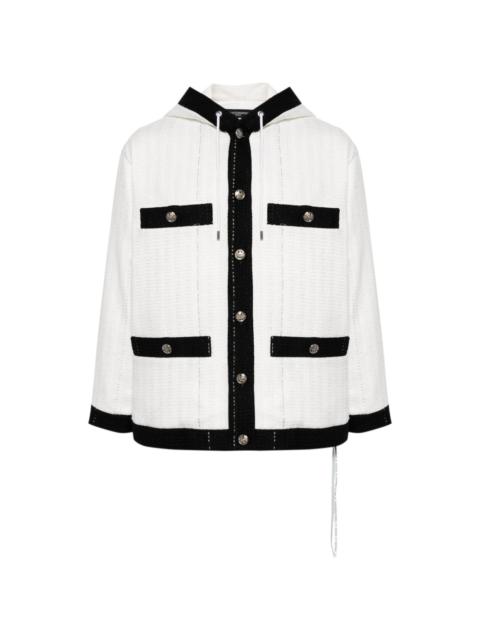 MASTERMIND WORLD hooded tweed shirt jacket