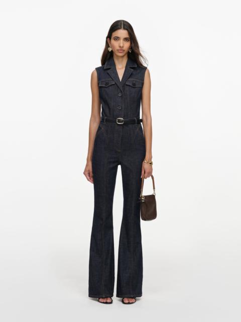 self-portrait Indigo Belted Denim Jumpsuit