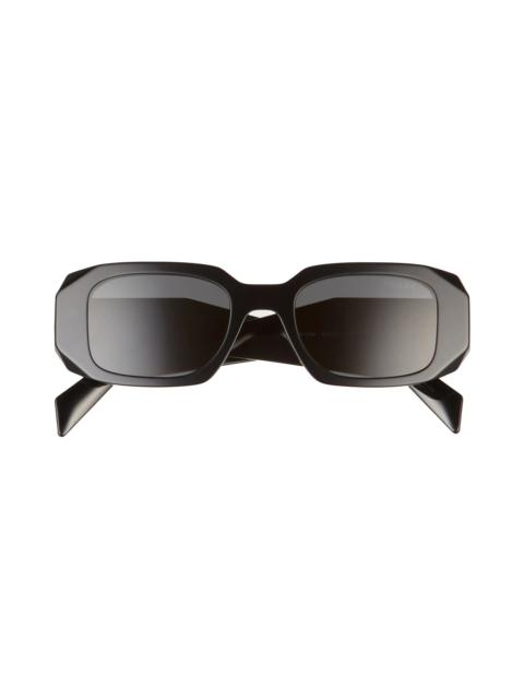 Runway 49mm Rectangular Sunglasses in Black/Dark Grey