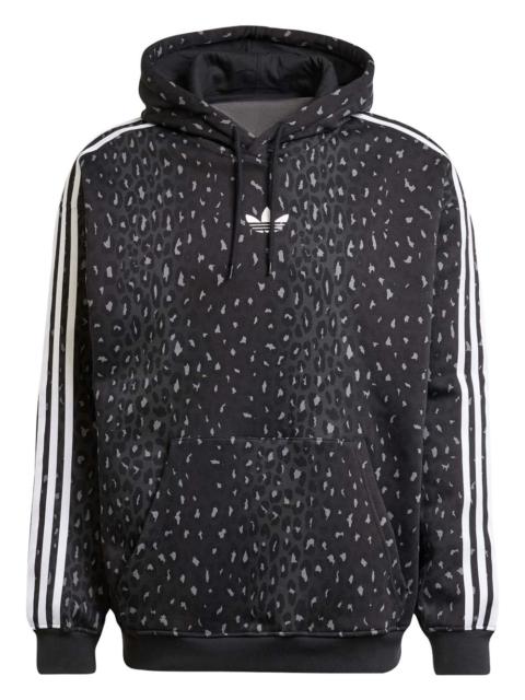 adidas leopard-print three-stripe hoodie