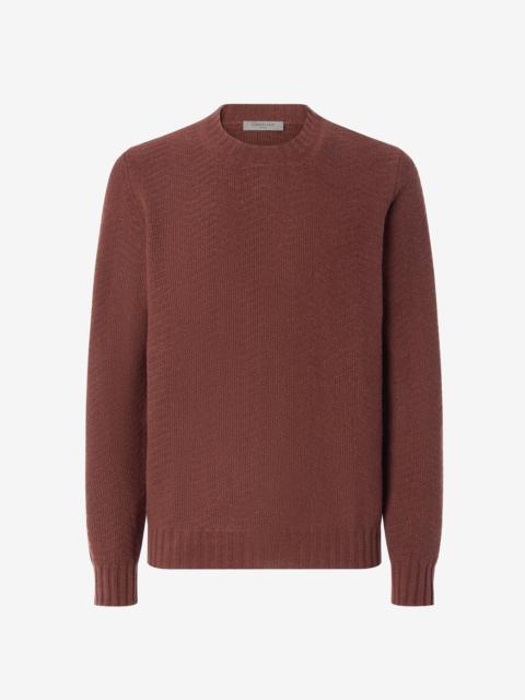 CORNELIANI Brown wool and cashmere blend jumper