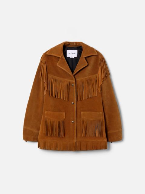 RE/DONE Suede Fringe Jacket - Tan
