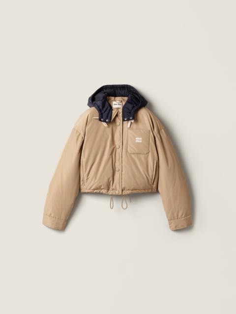 Miu Miu Technical pongé down hoodie jacket