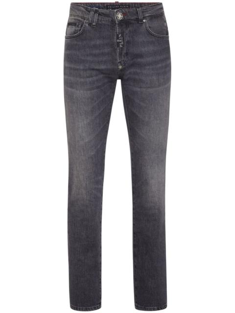 logo-patch straight-leg jeans