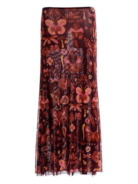 Agua by Agua Bendita Brace floral-print ruffled maxi skirt