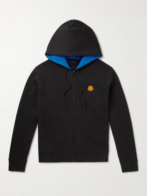 Moncler Logo-Appliquéd Cotton-Jersey Zip-Up Hoodie