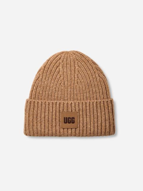 UGG ® Men's Chunky Rib Beanie Polyester Blend in Camel