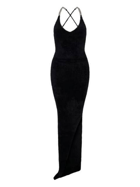 David Koma chain-strap asymmetric-hem dress
