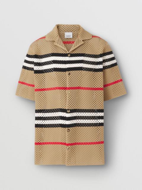 Burberry Icon Stripe Pointelle Knit Shirt