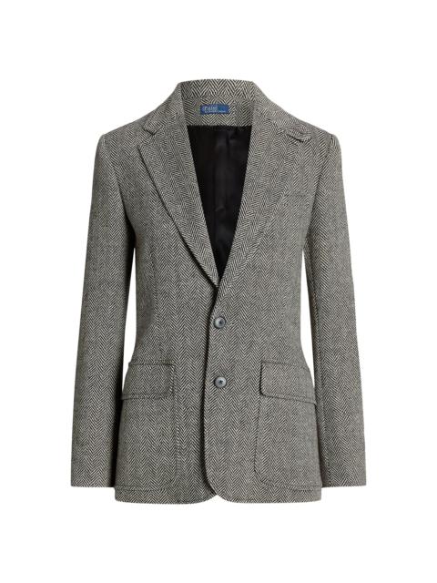 Polo Ralph Lauren Women's Linen-Blend Herringbone Single-Breasted Blazer - Black Cream Herringbone