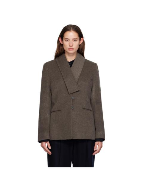 LE17SEPTEMBRE Brown Muffler Collar Blazer