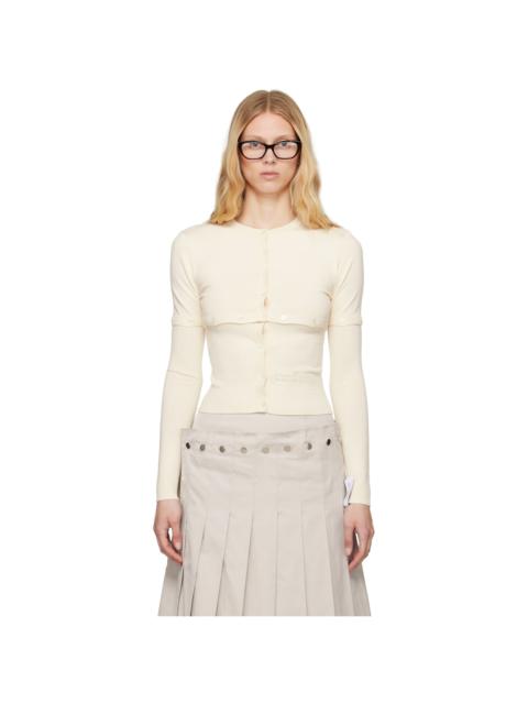 rokh Beige Multi Button Layer Cardigan