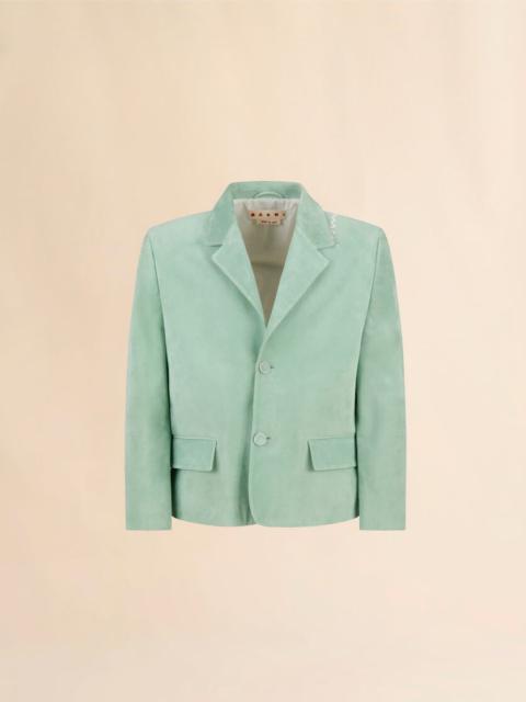 Marni GREEN SUEDE BOXY JACKET