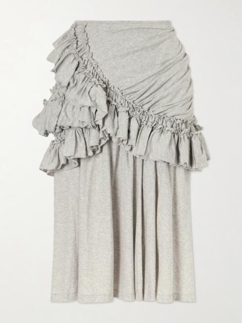Dries Van Noten Ruffled Cotton-jersey Midi Skirt