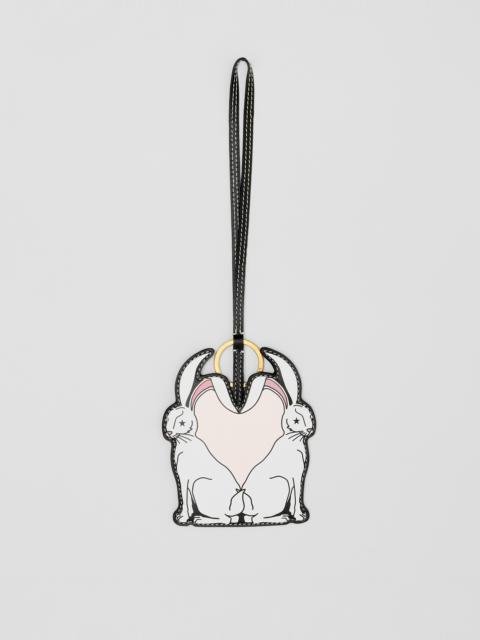 Burberry Rabbit Print Intarsia Leather Bag Charm