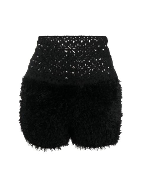 sacai broderie-anglaise studded shorts