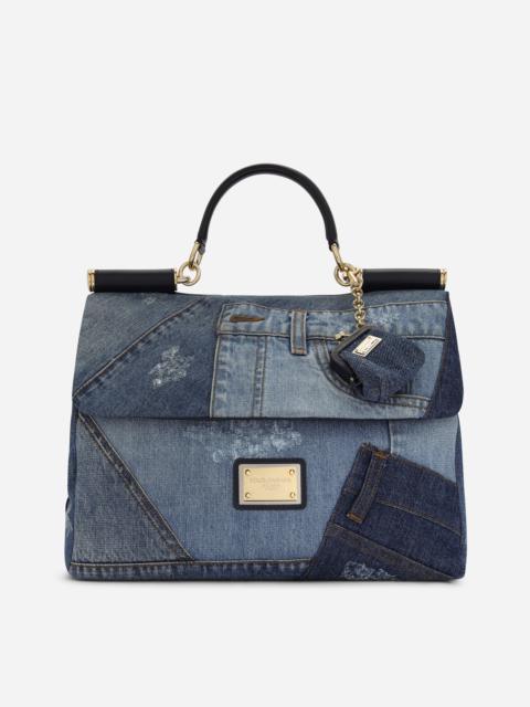 Dolce & Gabbana Large patchwork denim Sicily soft bag