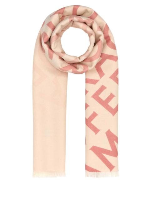 FERRAGAMO Embroidered Wool Blend Reversible Scarf Nylundpinkmascarponenylund Exterior: Cashmere Sciarpe E Foul