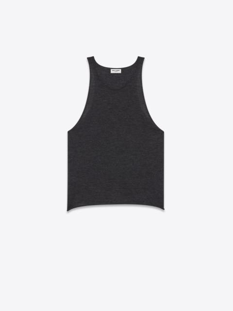 SAINT LAURENT sheer tank top in fine cashmere