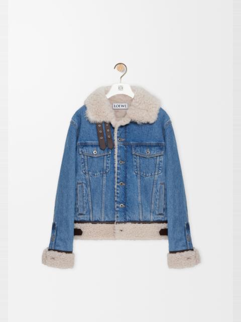 Loewe Trucker jacket in denim and shearling