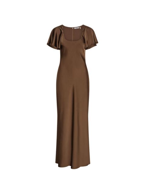 ROTATE flowy sleeve satin maxi dress