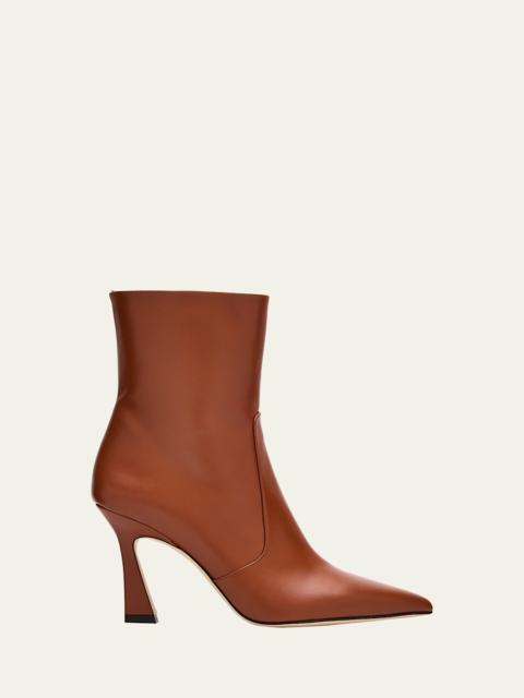 Stuart Weitzman 85mm Vinnie Leather Zip Booties