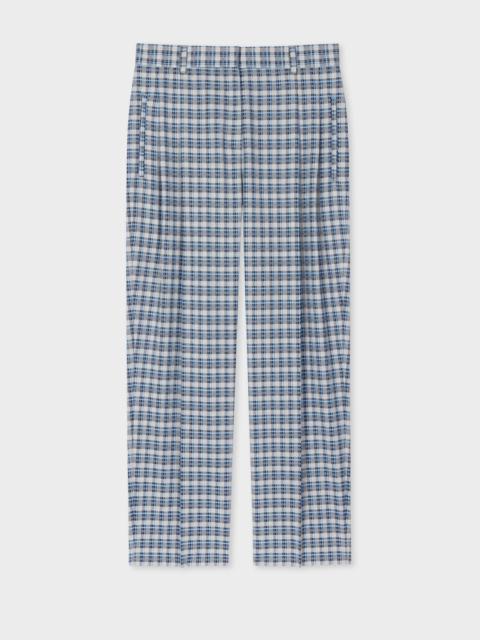 Paul Smith Wool-Blend Blue Check Trousers