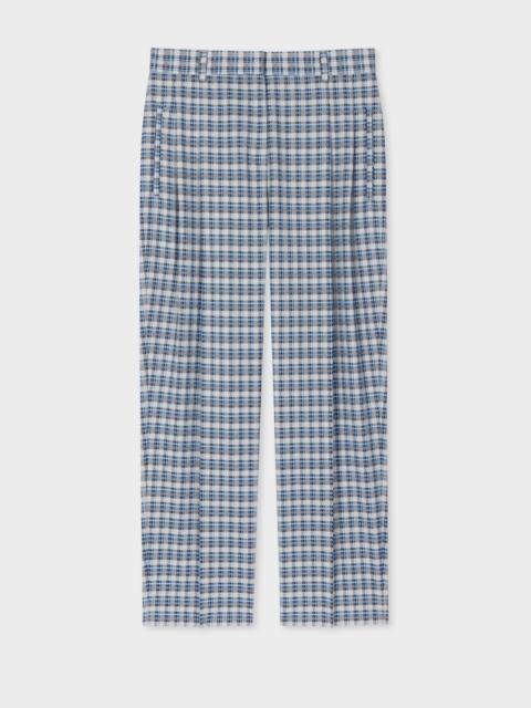 Paul Smith Wool-Blend Blue Check Trousers