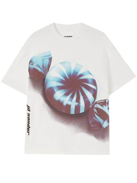 Jil Sander 그래픽 인쇄 코튼 T 셔츠