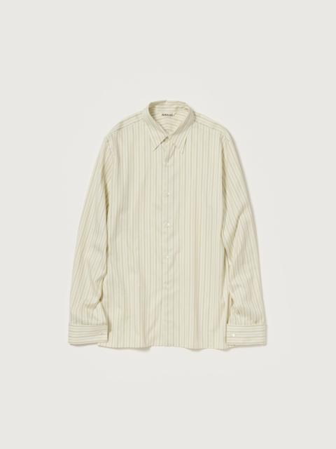 AURALEE COTTON SILK STRIPE DOUBLE-CUFF SHIRT