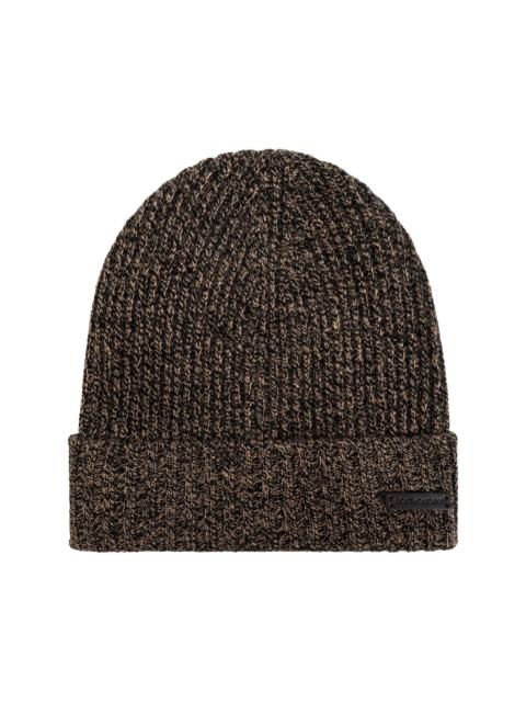 Dolce & Gabbana logo-patch ribbed-knit beanie