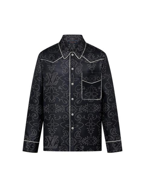 Louis Vuitton Printed Long-Sleeved Silk Pyjama Overshirt