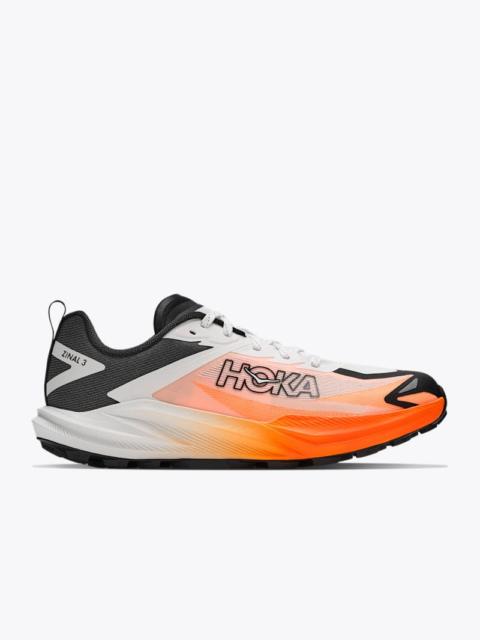 HOKA Men's Zinal 3 Shoes in Frost/Neon Tangerine