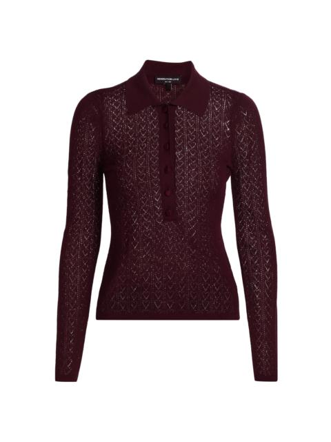 GENERATION LOVE Women's Channah Heart Pointelle Knit Sweater - Malbec