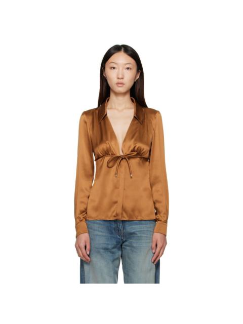 VERSACE Brown Informal Silk Shirt