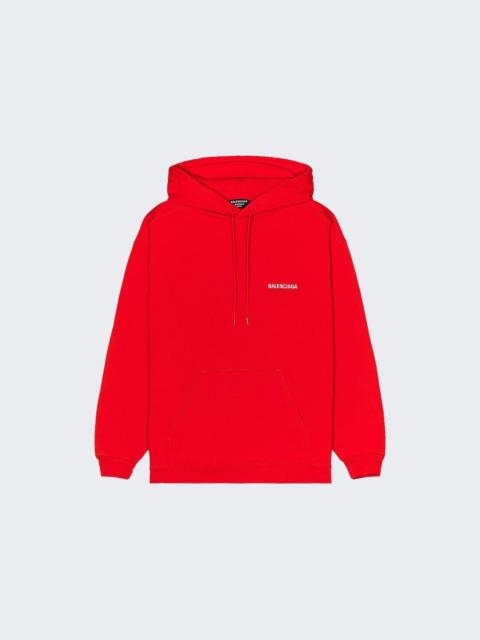 BALENCIAGA Regular Fit Hoodie Bright Red And White