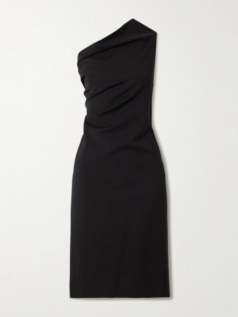 Rick Owens Athena One-shoulder Draped Wool-blend Mini Dress