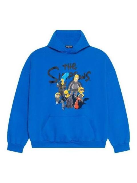 BALENCIAGA Balenciaga x THE SIMPSONS Cotton Hoodie Wide Fit 'Blue' 674986TLVG84210