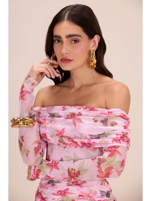 PatBO ORCHID BLOOM TULLE BODYSUIT