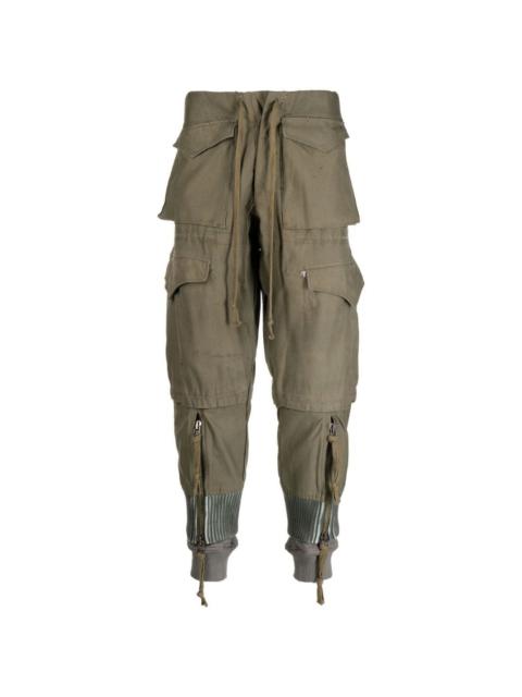 Greg Lauren flap-pockets drawstring straight trousers