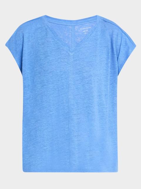 EILEEN FISHER V-Neck Organic Linen Jersey Tee