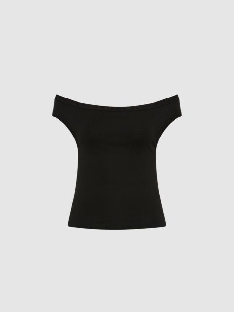 ST. AGNI Organic Cotton Off Shoulder Top - Jet Black